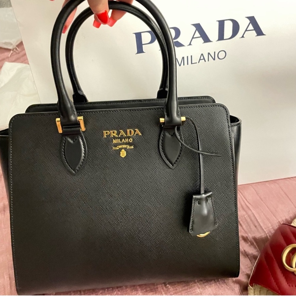 Prada Black Saffiano Leather Satchel